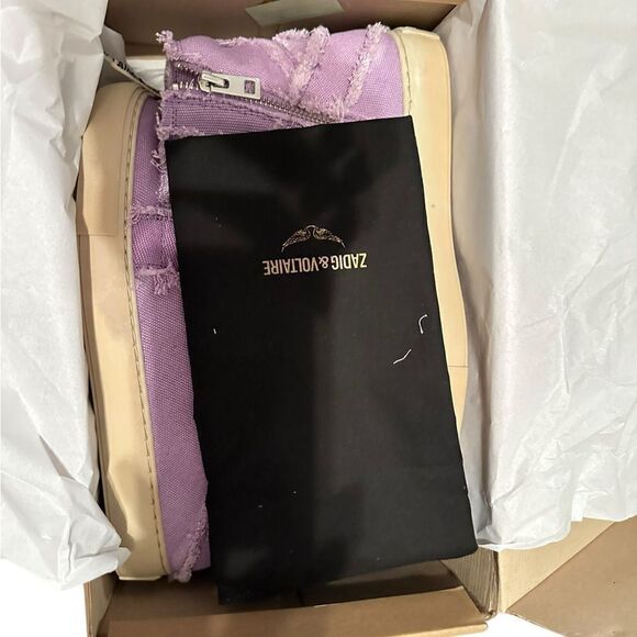 Zadig and Voltaire High Flash Canvas Boomerang Purple High Top Sneakers| Size 40 - Picture 9 of 15